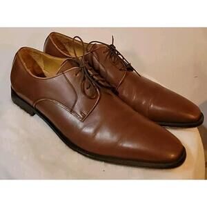 Broletto Men's David Derby Brown Leather Lace-up Oxford Size 12 M Made In Italy